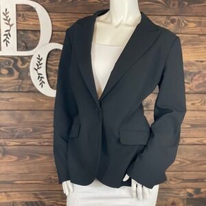 New York & Company | Stretch Collection Black‎ Blazer Suit Jacket Deep Neckline